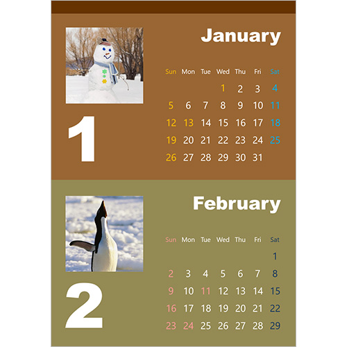 2026 年度カレンダー (ナチュラル・A4 サイズ) 画像スライド-1
