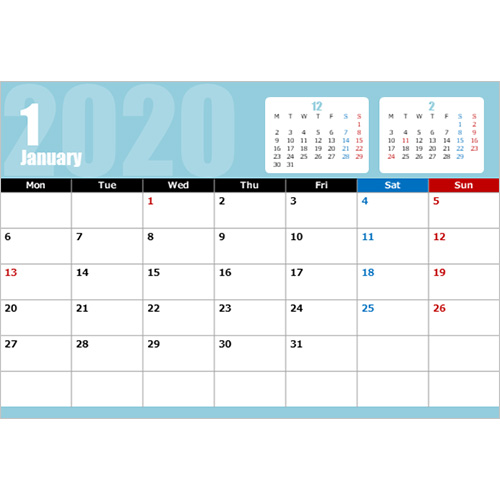 2026 年度カレンダー (ハガキサイズ・ヨコ・1 か月) 画像スライド-1
