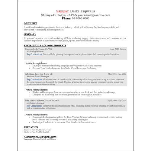 英文履歴書 画像スライド-2