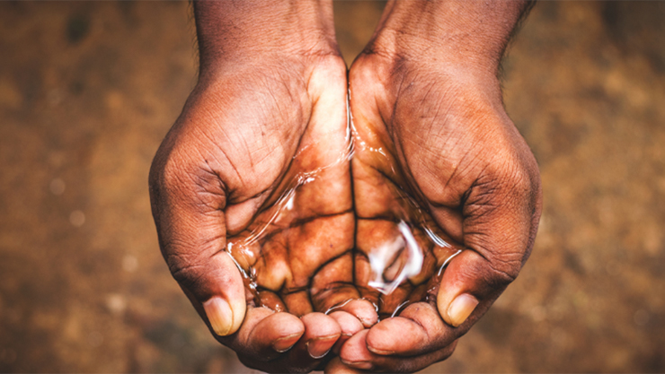 Water in both hands